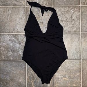 H&M black one piece halter bathing suit
